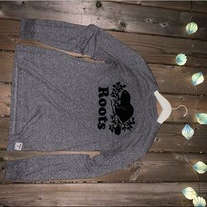 Roots men’s salt& pepper long sleeve size XS